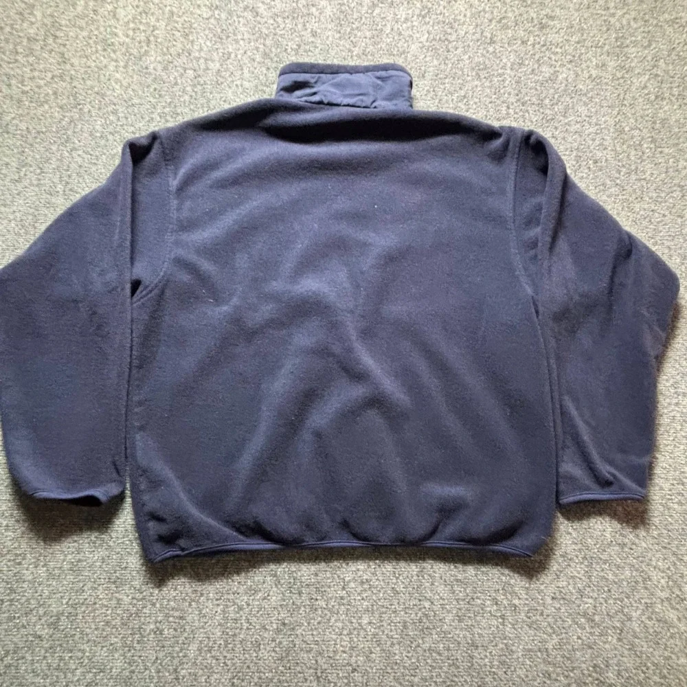 Vintage Columbia Mens Navy Blue Fleece Quarter Zip Pullover Sweater Large L